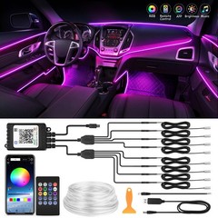 10M RGB 8 in 1 RGB Car Atmosphere Interior LED Guide Fiber Optic Ambient Light