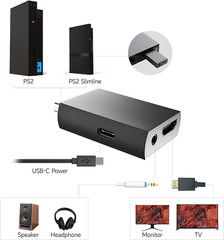 MAYFLASH PS2 to HDMI Converter Adapter, Video Converter PS2 HDMI Converter wi…