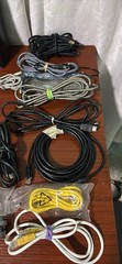 BOX OF ELECTRONICS CABLES ETHERNET, HDMI , USB TYPE C