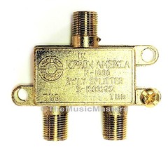 2-Way Coaxial CABLE SPLITTER Digital HDTV Satellite Wire F Type 1-2 Coax Adapter