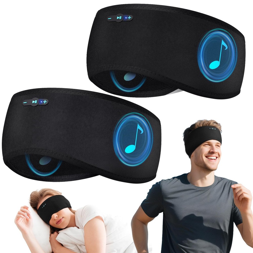 Sleep Headphones Bluetooth 6.0 Headband, 3-IN-1 Sleeping Headband Headphones …