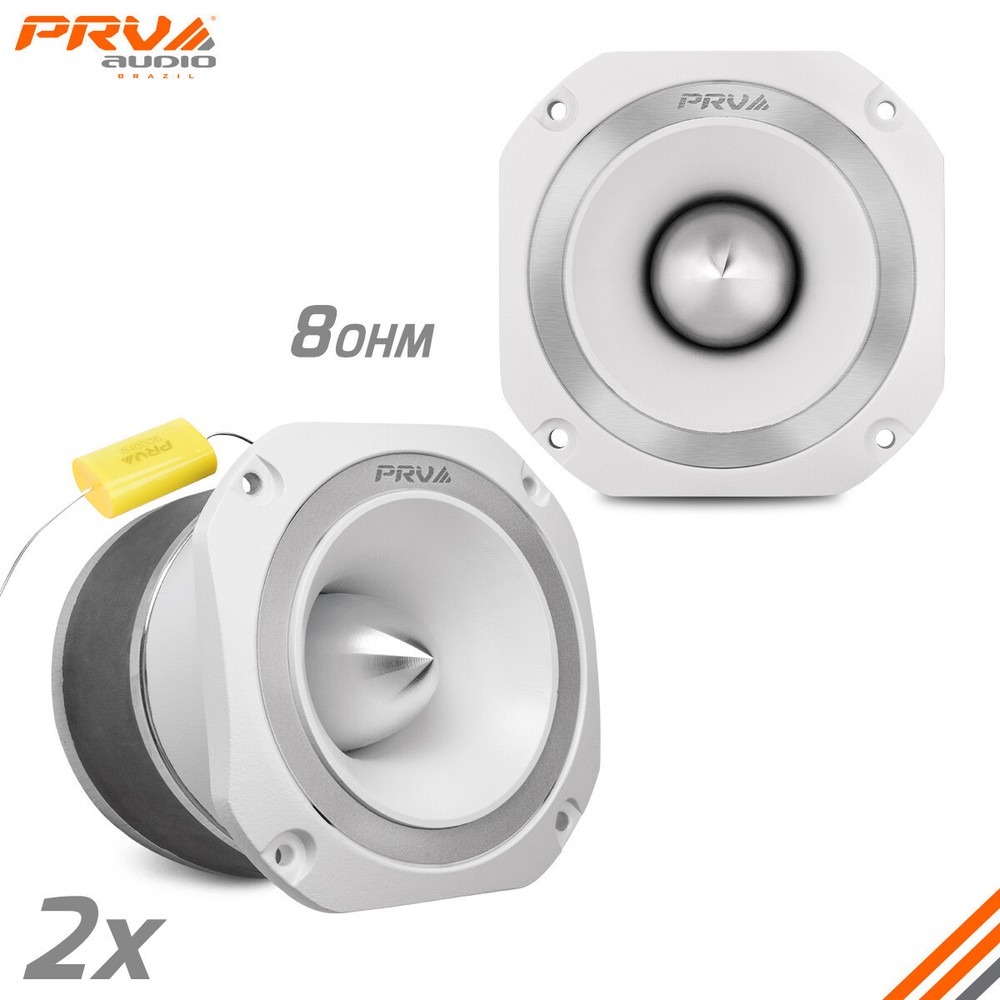 2x PRV TW700Ti WHITE Bullet 4″ Pro Audio Super Tweeters 8 Ohm Titanium 480 Watts