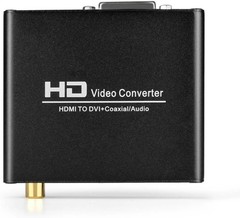 Versatile TNP HDMI to DVI Converter with Multiple Audio Options – Black