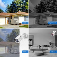 ZOSI 4Pack 2MP 1080p TVI Home Security Camera CCTV Outdoor 120ft IR Night Vision