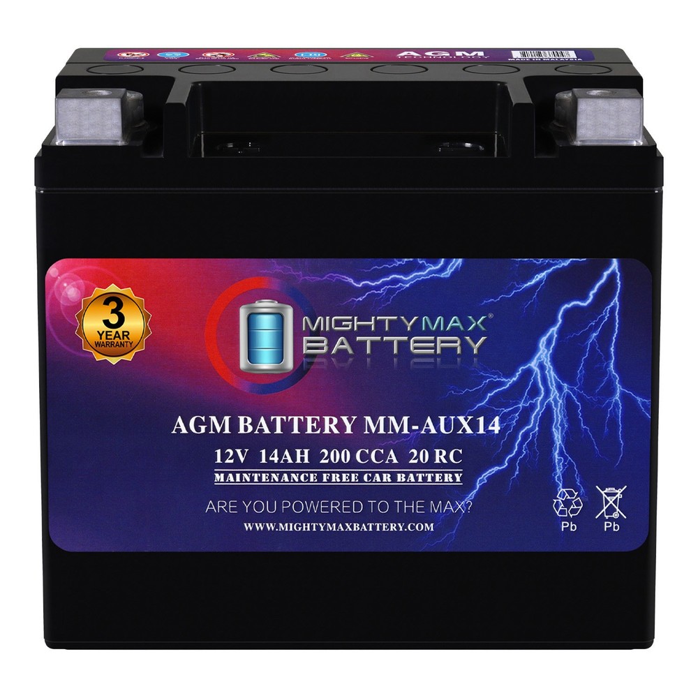 Mighty Max MM-AUX14 12V, 14Ah, 20RC, 200 CCA, Replaces Mercedes-Benz E320 05