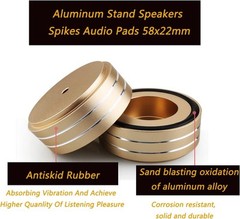 Tertullus 4 Pcs Speaker Feet Aluminum HiFi Turntable 58mm×22mm, Gold