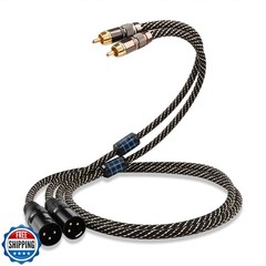 YYTCG Audiophile 6.56ft HiFi Audio Cable–RCA Male to XLR Male,2Pack,4N OFC Co