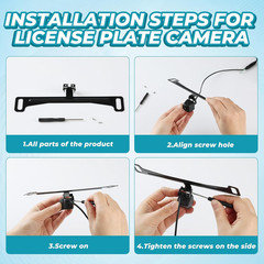 Universal Stainless Steel License Plate Backup Camera Mount Bracket 60
