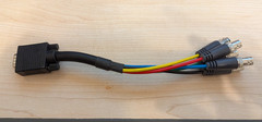 1 foot HD15 VGA Male to 5-BNC RGBHV Female connector cable