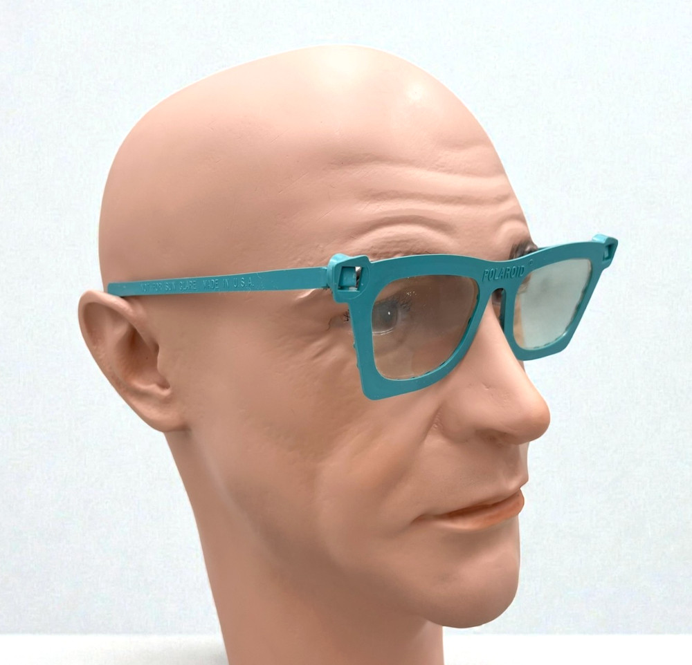 Polaroid 3-D Glasses Model 727 Vintage 1950s 3D Movie Viewer Blue Horn Rim Frame