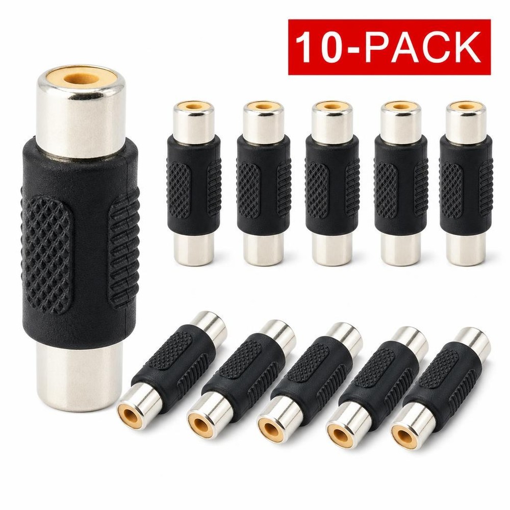 10-Pack AV RCA Audio Video Female to Female Jack Coupler Adapter Connector US