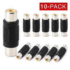 10-Pack AV RCA Audio Video Female to Female Jack Coupler Adapter Connector US