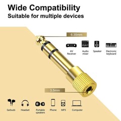 5x TRS Stereo Audio Headphone Adapter 6.35mm 1/4″ Male to 3.5mm 1/8″ Female Jack