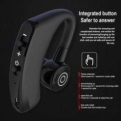 Bluetooth5.2 Earpiece Wireless Headset Driving Trucker Earbuds Noise Cancelling-