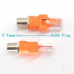 Coaxial to Ethernet Adapter, 2 Pack Coax RF F Female to RJ45 Male Converter Uiin