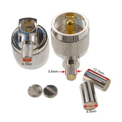 5-Pack Right-Angle UHF PL-259 Male Crimp-Type RF Connector for RG8X, MR240 Coax