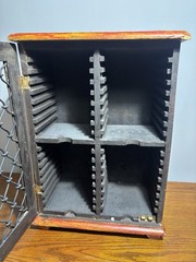 Rustic Indian Bohemian Handicraft Wooden Music CD Storage Desktop Table Cabinet