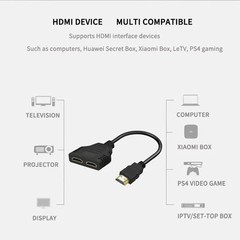 4K HDMI Cable Splitter Adapter 2.0 Converter 1 In 2 Out 1 Male to 2 Female lot