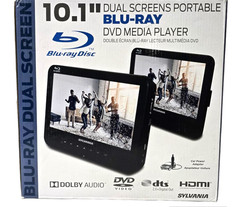 Sylvania 10.1″ Dual Screen Portable Blu-ray DVD SDVD1087 Certified Refurbished
