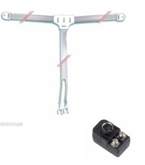 FM Radio Stereo Receiver Dipole “T” ANTENNA w/ 75 Ohm Push-On Spade Connector
