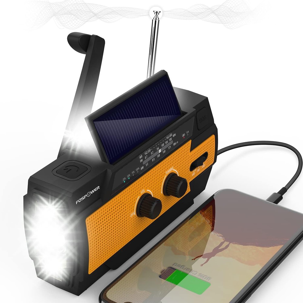 FosPower Emergency Weather Radio (Model A3) NOAA/AM/FM with 14800mWh Model A3