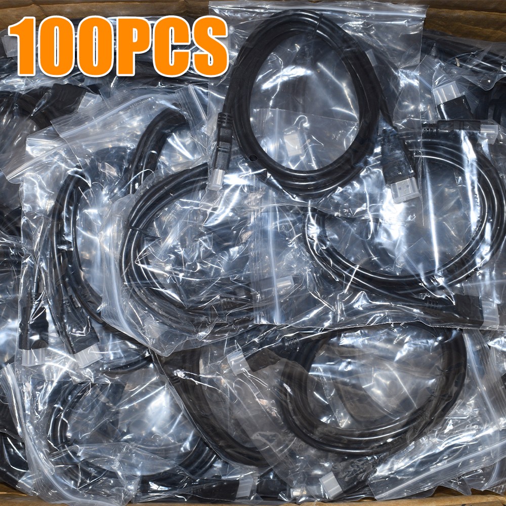 100 Count HDMI Cable High Speed 5ft Brand New Never Used Bulk Lot Of 100 Black