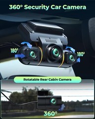 Dash Cam 4 Channel 360° Front Rear Inside DashCam, FHD 1080P Car Camera 128GB