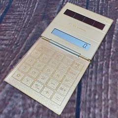 Vintage 1980 s Panasonic JE-371U Solar Powered 24k Gold Plated Calculator