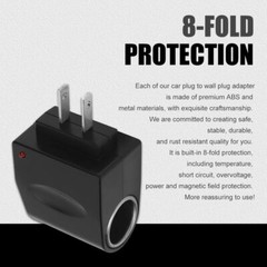 100-240V AC To 12V DC Car Cigarette Lighter Socket Power Adapter Converter LOT