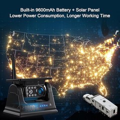 Wireless Magnetic Solar Backup Camera HD 1080P 10.1″ DVR Monitor RV Truck Ship
