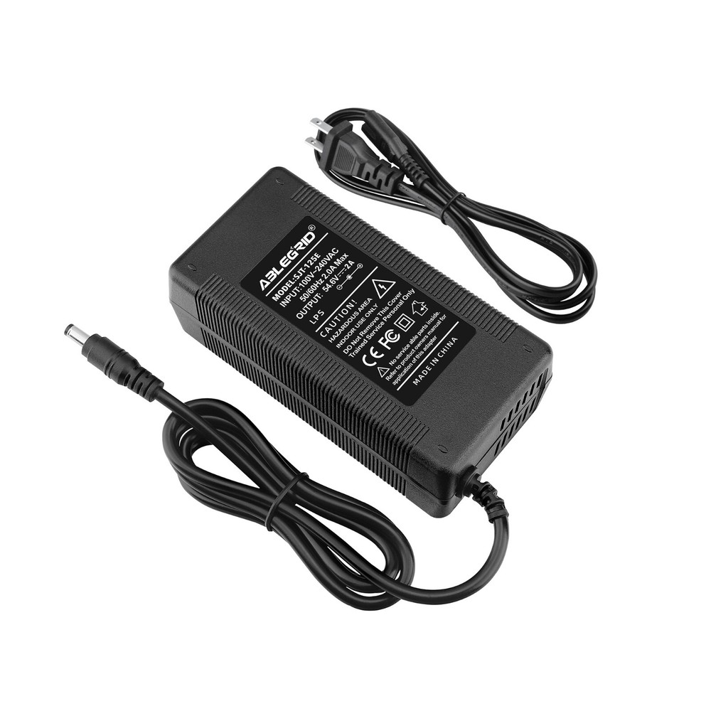 54.6v 2A AC DC Adapter Charger For 48v Ebike Battery Lectric Xp 1.0/2.0/3.0lec