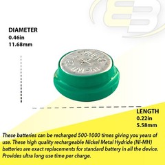 Exell Button 40mAh Rechargable 1.2V NiMH Flat Top Battery