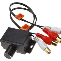 Universal Car Bass Amplifier Remote Level Control Knob Stereo RCA Input & Output