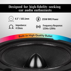 Black Diamond 6.5″ Loudspeaker Midrange with Bullet, 500W Max, 250W RMS DIA-M6.4