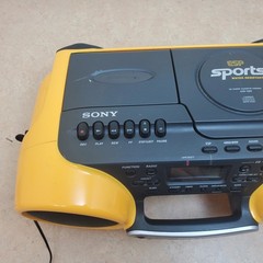 Sony ESP Sports Water Resistant CD Radio Cassette-Corder CFD-980 Yellow Boombox