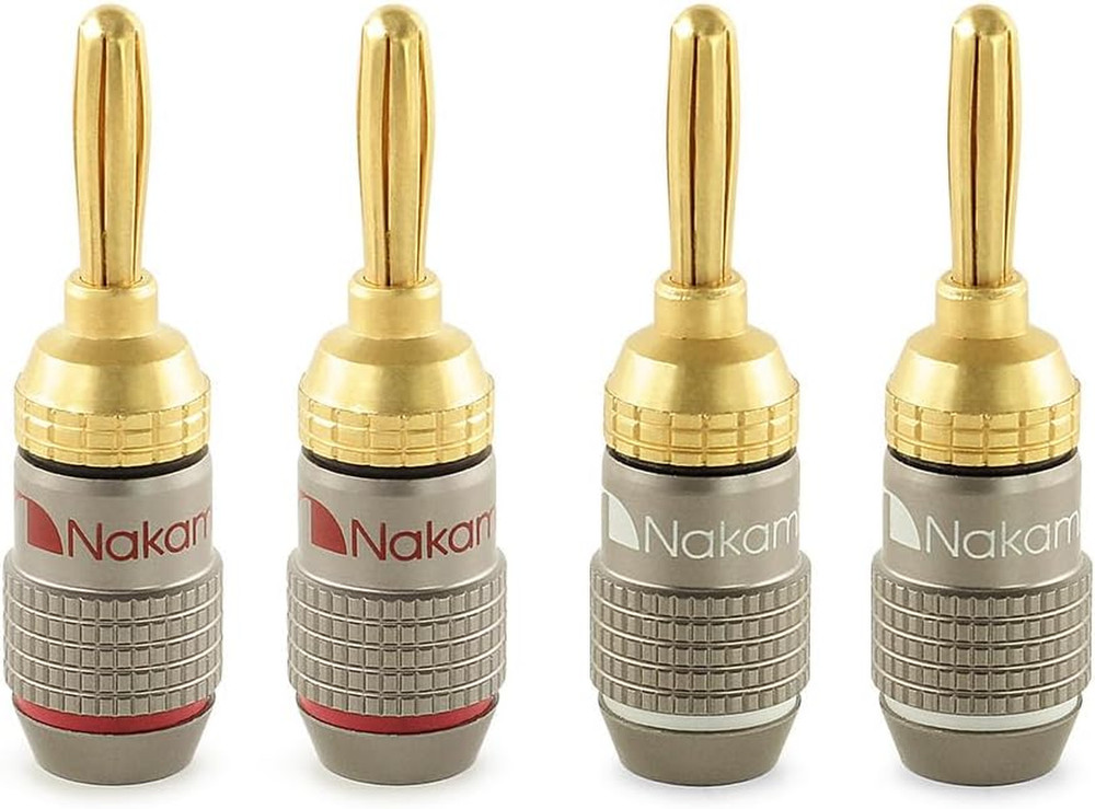 FanLock Excel Series 24k Gold Plated Banana Plug 10 AWG – 18 AWG Gauge Size 4…