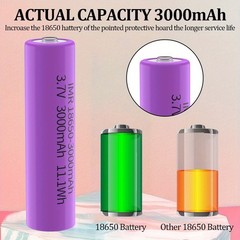 3.7V 3000mAh Li-ion Rechargeable Battery Button Top Cell For Flashlight
