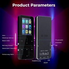 Reproductor MP3 Soporte 128GB Bluetooth sin pérdidas Música FM Radio Grabadora