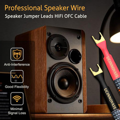 4 Pack 6 Inch Hifi OFC Speaker Jumper Cables, Speaker Cable Bridge Bi-Wire Speak