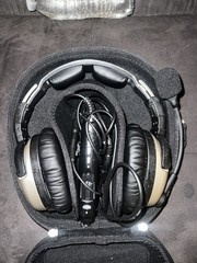 Zulu Aviation Over-Ear Wired Headset Black/Silver w/ Boom Mic, Carry Case