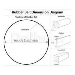 58mm Diameter 1.8mm Square Belt for VCR Cassette Tape Deck Arduino Gear Motor