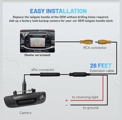 Tailgate Handle Backup Camera for 2002-2008 Dodge RAM 1500 2500 3500 Tailgate…