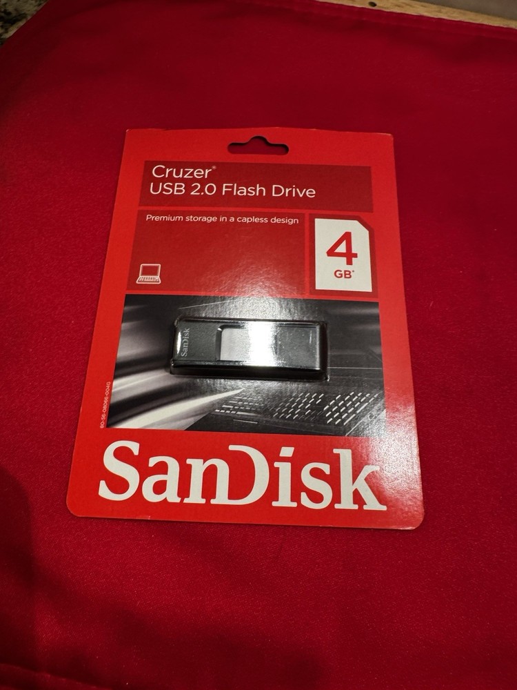 SanDisk Cruzer 4GB USB 2.0 Flash Drive SDCZ36 New Sealed Capless PC Mac Retail