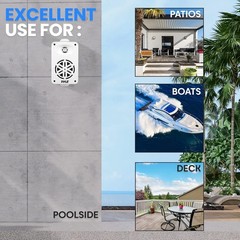 Pyle PDWR35WT 200W waterproof indoor outdoor speaker pair white 3.5 Inches