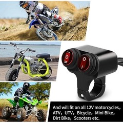 7/8” Waterproof Switch Motorcycle ATV Light Bar Switch 22mm 12V 16A, Handlebar