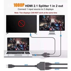 11.8″ HDMI Cable Adapter Male To Dual Female 2.0 Converter 1 in 2 out Splitter
