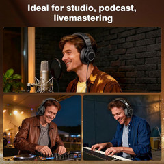 Wired Over Ear Headphones, Studio Headphones with 50mm Drivers and 6.35mm & 3.5m