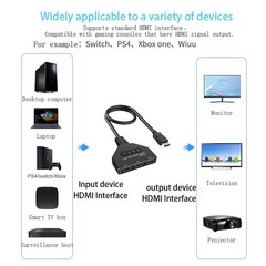 HDMI Switch 3 in 1 Out-HDCP Bypass 2.2, 4K@60hz 3 Way hdmi Splitter Supports …