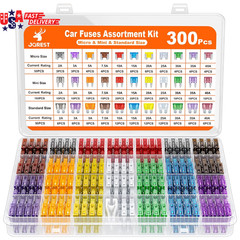 300Pcs Car Fuse Assortment Kit, 160 Mini Blade Fuses Automotive + 90 Standard Au