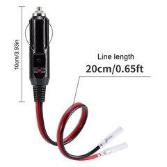 2Pcs Fused Male Car Cigarette Lighter Socket Plug Connector Cable Leads 12V~24V